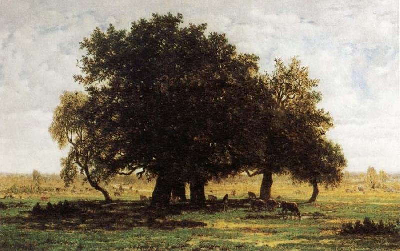 Theodore Rousseau Oak Trees near Apremont Germany oil painting art